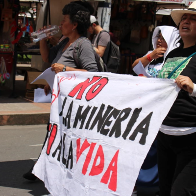 Movilización antiminera en Cotacahi